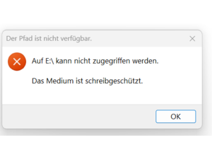 Kein Zugriff auf USB Stick.