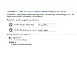 Schnellstart deaktivieren