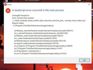 Javascript Error beim Anklicken der Reolink Kamera.