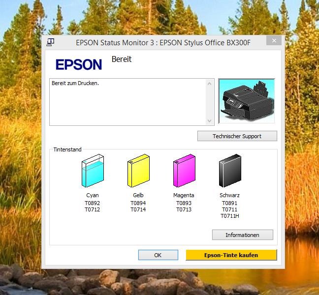 Epson status monitor не видит принтер